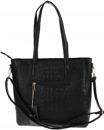 Torebka Damska Teczka Listonoszka Shopper na Ramię Miejska Modna A322 Black - zdjęcie 5