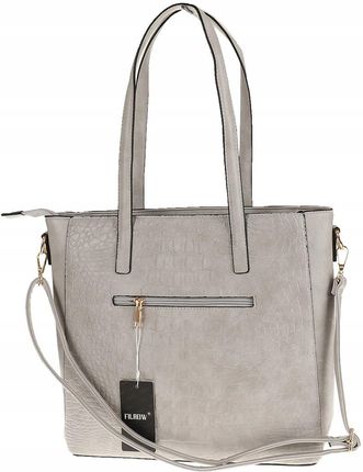 Torebka Damska Teczka Listonoszka Shopper na Ramię Miejska Modna A322 Grey - zdjęcie 5