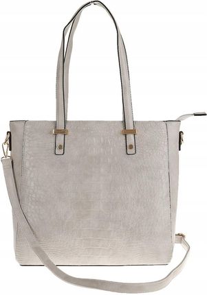 Torebka Damska Teczka Listonoszka Shopper na Ramię Miejska Modna A322 Grey - zdjęcie 4