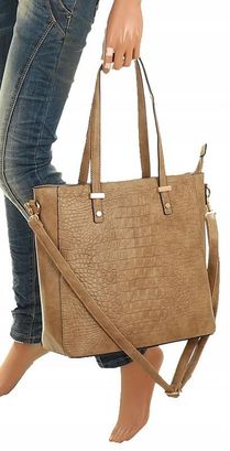 Torebka Damska Teczka Listonoszka Shopper na Ramię Miejska A322 D.Khaki - zdjęcie 2