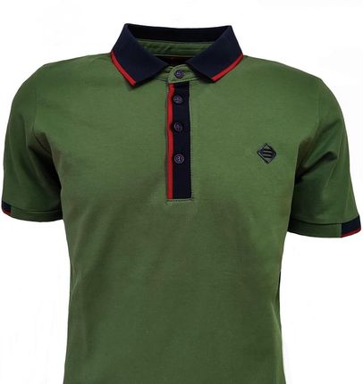 Koszulka polo męska tshirt sportowy z kołnierzem ZIELONA XXL - zdjęcie 4