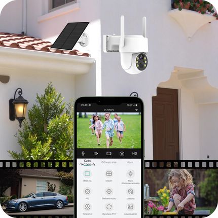 Eurolook Solarna Kamera Wifi 4Mpx Smart Zewnętrzna Obrotowa Ip Bezprzewodowa Alarm - zdjęcie 4