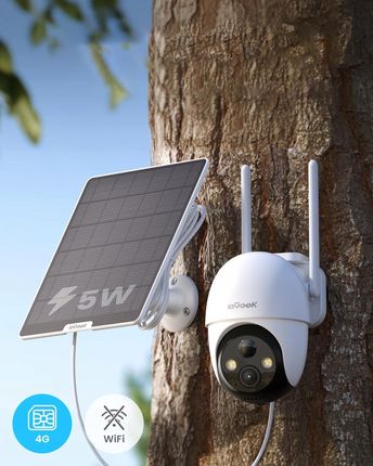 Iegeek Kamera Solarna Obrotowa Ip Smart Gsm 3G/4G Lte Sim 3Mpx Do Monitoringu 32Gb - zdjęcie 3