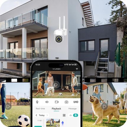 Eurolook Bezprzewodowa Obrotowa Kamera Wifi 5Mpx Quadhq Do Monitoringu Zewnętrzna Sd - zdjęcie 5