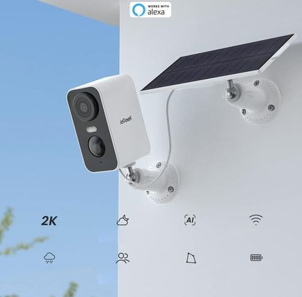 Iegeek Zewnętrzna Kamera Solarna Wifi 3Mpx Mocna Bateria Panel 130° Powiadomienia - zdjęcie 6