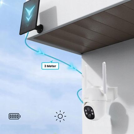 Iegeek Bezprzewodowa Zewnętrzna Kamera Monitorująca 4G Lte Z Kartą Sim, 2K 3Mp - zdjęcie 5