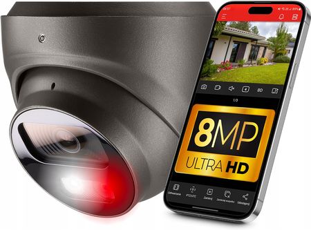 Zintronic Zestaw Monitoring 4 Kamery Poe 4K Ultra Hd 8Mpx Szare Kopułki Detekcja - zdjęcie 5
