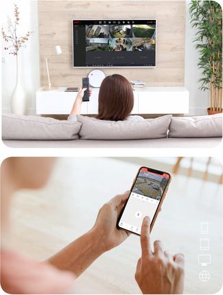 Zintronic Zestaw Monitoring 4 Kamery Poe 4K Ultra Hd 8Mpx Szare Kopułki Detekcja - zdjęcie 6