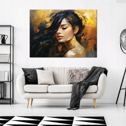 Feeby Obraz na płótnie, Złoto Kobieta Glamour 100x70 - zdjęcie 3