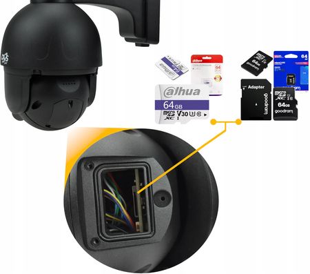 Dvs Czarna Kamera Obrotowa Ip Wifi 4K 8Mpx Sony, 8X Zoom, Autotracking, Ip66 - zdjęcie 3