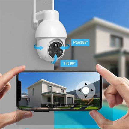 Iegeek Kamera Solarna Ip Smart Obrotowa Zewnętrzna Wifi 5Mp 4Xzoom Na Baterie 2szt. - zdjęcie 2
