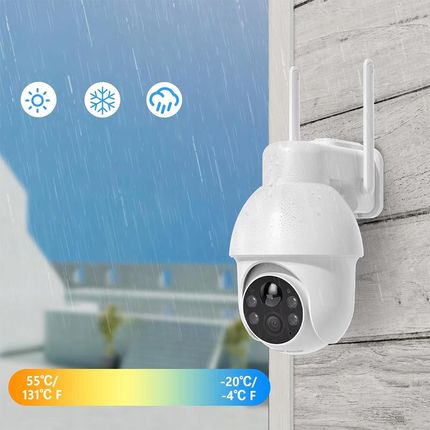 Iegeek Kamera Solarna Ip Smart Obrotowa Zewnętrzna Wifi 5Mp 4Xzoom Na Baterie 2szt. - zdjęcie 5