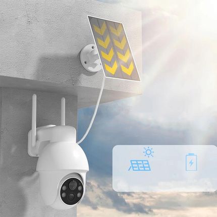 Iegeek Kamera Solarna Ip Smart Obrotowa Zewnętrzna Wifi 5Mp 4Xzoom Na Baterie 2szt. - zdjęcie 3