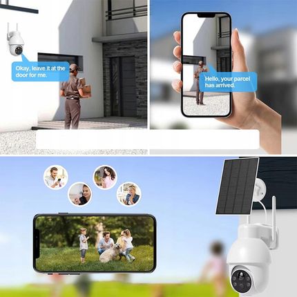 Iegeek Kamera Solarna Ip Smart Obrotowa Zewnętrzna Wifi 5Mp 4Xzoom Na Baterie 2szt. - zdjęcie 4