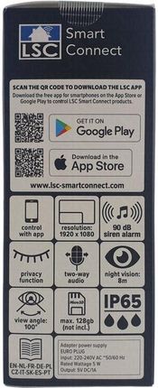 Lsc Ip Kamera Zewnętrzna Solidna Full Hd 1080P Wi-Fi Alarm Smart Connect - zdjęcie 4