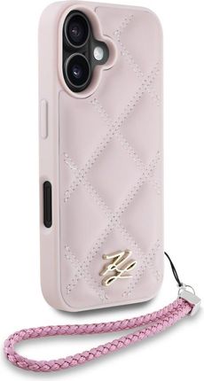 Karl Lagerfeld Etui Quilted Initial Logo Chain Strap Do Iphone 16 Różowy - zdjęcie 5