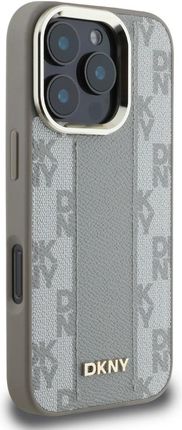 Dkny Etui Checkered Pattern Magsafe Do Iphone 16 Pro Max Beżowy - zdjęcie 3