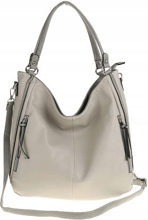 HERNAN Włoska Elegancka Torebka Damska listonoszka worek HB0379 Grey - zdjęcie 3