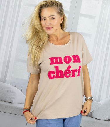 T-shit bluzka koszulka z napisem MON CHERI - zdjęcie 2