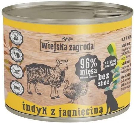 Wiejska Zagroda Indyk Z Jagnięciną Mokra Karma Dla Psa 6x400g - zdjęcie 2