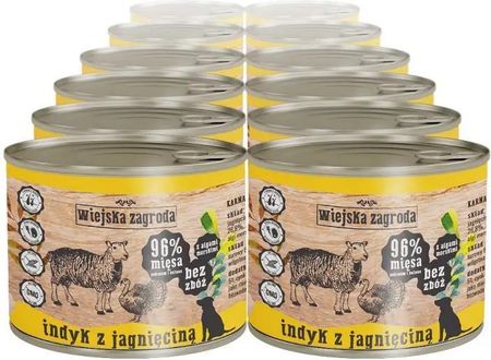 Wiejska Zagroda Indyk Z Jagnięciną Mokra Karma Dla Psa 6x400g - zdjęcie 4