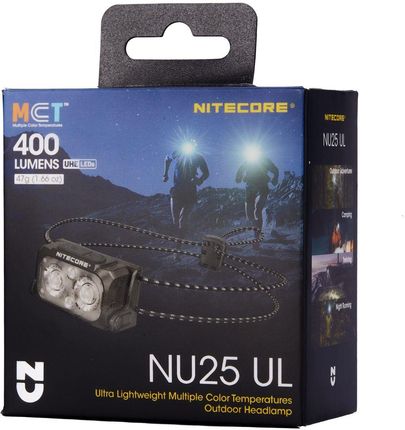 Latarka czołowa Nitecore NU25 MCT UL 400 lm USB-C IP66 - zdjęcie 2