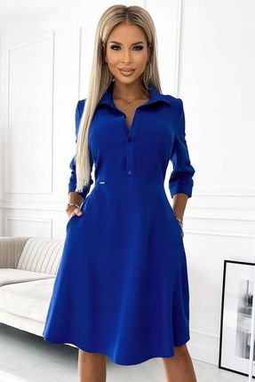 Sukienka Sandy chabrowa szmizjerka midi elegancka rękaw - XXL - zdjęcie 4