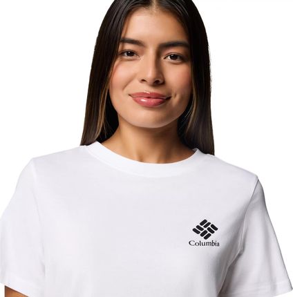 Koszulka damska - t-shirt Columbia Rolling Bend Graphic SS Tee 2120021103 Biały - zdjęcie 2