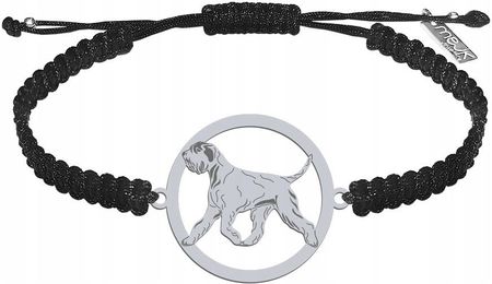 Mejk Jewellery Bransoletka Srebrna z psem Sznaucer 925 Biżuteria Kobieta Makrama GRAWER - zdjęcie 5