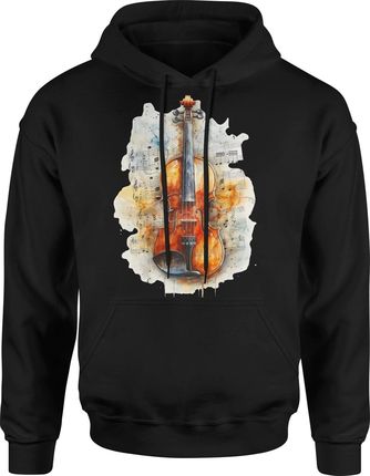 Skrzypce ze skrzypcami dla skrzypka Męska bluza z kapturem (L, Czerwony) - zdjęcie 2