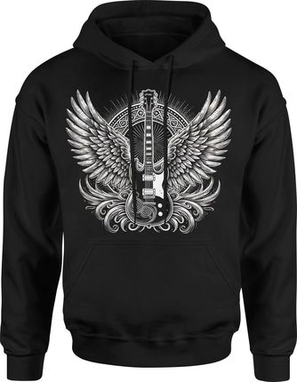 Gitara ze skrzydłami Męska bluza z kapturem (XL, Czerwony) - zdjęcie 2