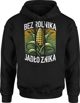 Bez rolnika jadło znika Męska bluza z kapturem (XXL, Czerwony) - zdjęcie 2