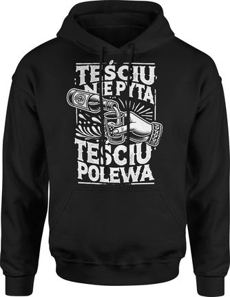 Teściu nie pyta teściu polewa dla teścia najlepszy teść Męska bluza z kapturem (XL, Czerwony) - zdjęcie 2
