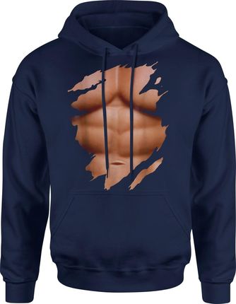 Sześciopak Abs 6pak 6 Pak Kaloryfer Męska bluza z kapturem (M, Czerwony) - zdjęcie 2
