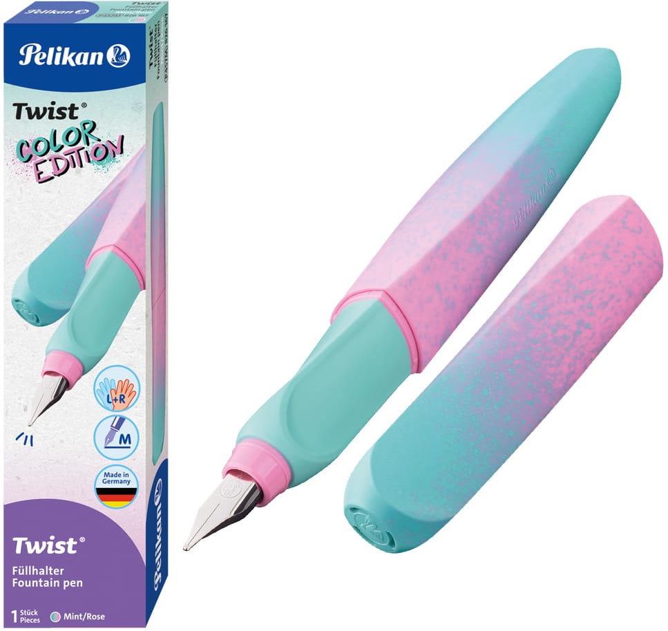 Zdjęcie Pióro wieczne Pelikan Twist Color Edition dla osób prawo i leworęcznych – miętowy/różowy - Świętochłowice