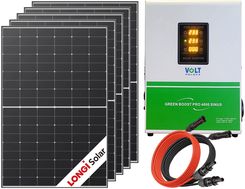 Zdjęcie Off-gridowy zestaw solarny do grzałek i bojlerów: przetwornica GREEN BOOST 4000 BYPASS + 5 x panel fotowoltaiczny Longi Solar 430W 33V [1722x1134x30mm - Katowice