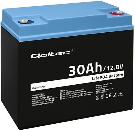 Zestaw: 2 x akumulator Qoltec LiFePO4 12.8V 30Ah (30A) + bezobsługowy BMS - zdjęcie 3