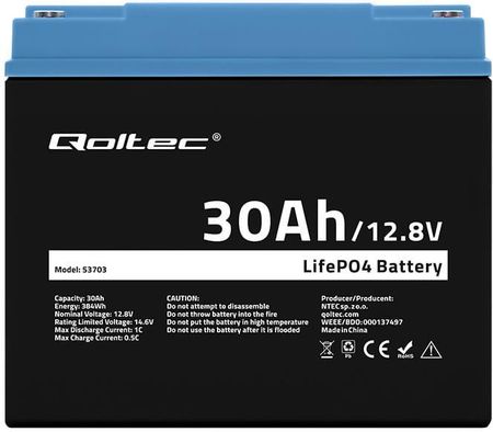 Zestaw: 2 x akumulator Qoltec LiFePO4 12.8V 30Ah (30A) + bezobsługowy BMS - zdjęcie 4