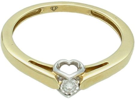Diament Złoty pierścionek damski w oryginalnej oprawie R 2415X 0,03ct - zdjęcie 3