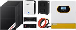 Zdjęcie Off-gridowy zestaw solarny 5500W: 8 x paneli 430W + magazyn energii LiFePO4 100AH 51.2V + przewody do połączenia + hybrydowy inwerter solarny Off-Grid - Radlin