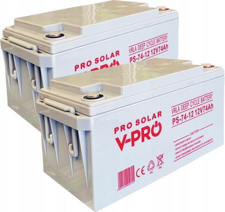 Zestaw: 2 x akumulator Volt DEEP CYCLE VPRO SOLAR 12V 74Ah + balanser do zestawu akumulatorów 24V - zdjęcie 5