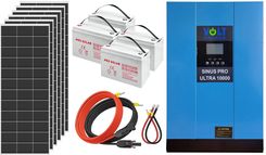 Zdjęcie Off-gridowy zestaw solarny 5000W: 6 x panele 220W + 4 x DEEP 110AH + przewody do połączenia + zasilacz awaryjny Sinus PRO ULTRA 10000 48V + 80A MPPT i - Tarnowskie Góry