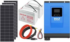 Zdjęcie Off-gridowy zestaw solarny 6500W: 3 x panele 220W + 2 x DEEP 110AH + przewody do połączenia + zasilacz awaryjny Sinus PRO ULTRA-M 6500 24/230V (3000/6 - Tarnowskie Góry
