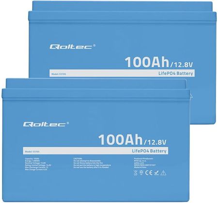 Zestaw: 2 x akumulator Qoltec LiFePO4 12.8V 100Ah (100A) + balanser do zestawu akumulatorów 24V - zdjęcie 4