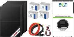 Zdjęcie Off-gridowy zestaw solarny 5200W: 6 x panele 430W + 4 x LiFePO4 100Ah (150A) + przewody do połączenia + zasilacz awaryjny Sinus PRO ULTRA-HV 11000 48V - Miasteczko Śląskie