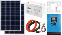 Zdjęcie Off-gridowy zestaw solarny 1000W: panele 110W + GEL 110AH + przewody do połączenia + zasilacz awaryjny Sinus PRO ULTRA 2000 12V + 60A MPPT inwerter so - Pyskowice