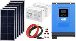 Zdjęcie Off-gridowy zestaw solarny 3000W: 6 x panele 180W + 2 x GEL 110Ah + przewody do połączenia + falownik hybrydowy VOLT POLSKA SINUS PRO ULTRA 6500-M 24V - Tarnowskie Góry