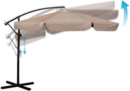 Plonos Parasol Ogrodowy Duży Składany Z Wysięgnikiem Pokrowiec 6 Segmentów 350Cm 488003 - zdjęcie 2