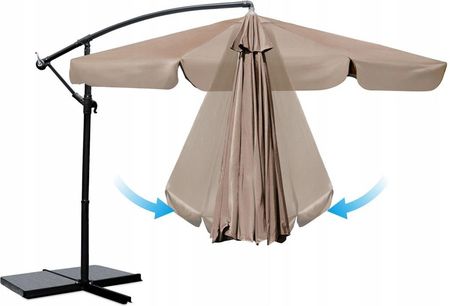 Plonos Parasol Ogrodowy Duży Składany Z Wysięgnikiem Pokrowiec 6 Segmentów 350Cm 488003 - zdjęcie 6