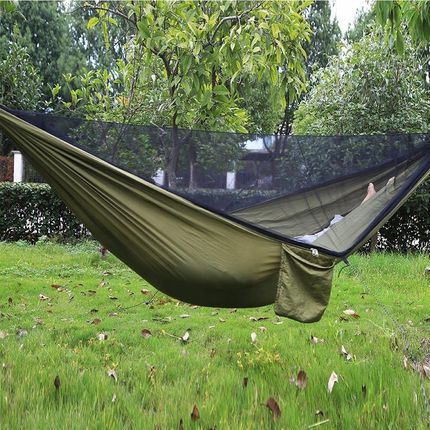 Bedee Przenośny Hamak Do Biwakowania 290×140Cm Zielony Moskitierą Tarp Zestaw 1814109524 - zdjęcie 2